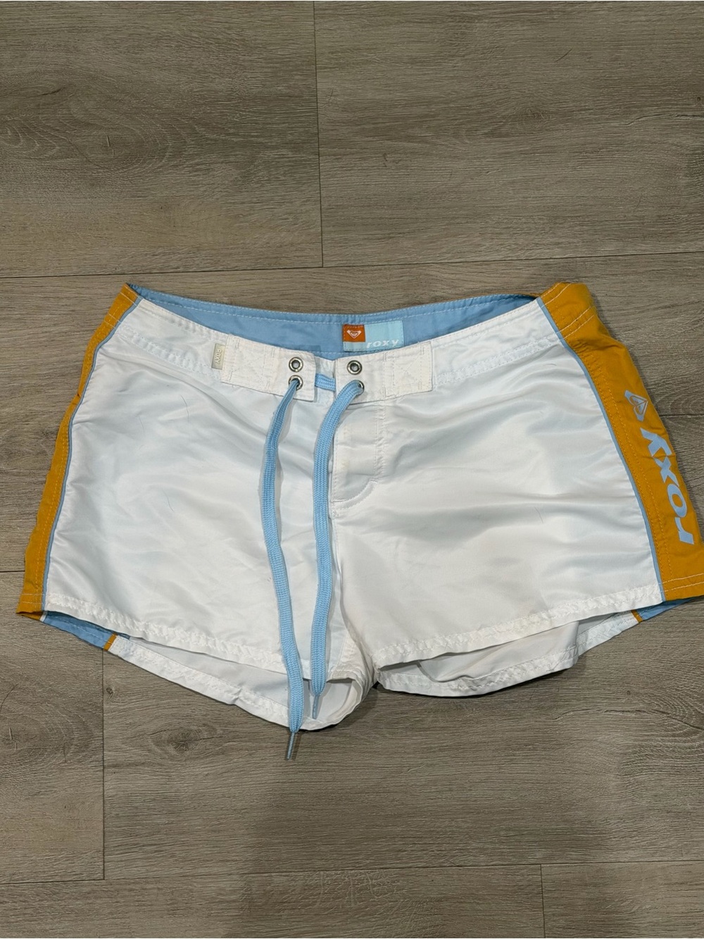 Vintage Roxy Micro Swim Shorts with Yellow Side Panels